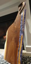 Load image into Gallery viewer, CH225 - 37.5" x 16.25" Black Walnut with Purple pearl and black Epoxy Charcuterie Board / Serving Tray