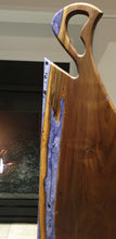 Load image into Gallery viewer, CH225 - 37.5" x 16.25" Black Walnut with Purple pearl and black Epoxy Charcuterie Board / Serving Tray