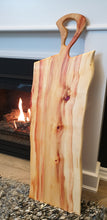 Load image into Gallery viewer, CH226 - 42" x 14" Manitoba Box Elder with purple/pink Epoxy Charcuterie Board / Serving Tray