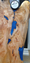 Load image into Gallery viewer, CH227 - 40" x 20" Live Edge Willow Wood with Blue Epoxy Charcuterie Board / Serving Tray