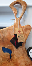Load image into Gallery viewer, CH227 - 40" x 20" Live Edge Willow Wood with Blue Epoxy Charcuterie Board / Serving Tray