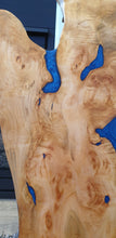 Load image into Gallery viewer, CH227 - 40" x 20" Live Edge Willow Wood with Blue Epoxy Charcuterie Board / Serving Tray