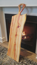 Load and play video in Gallery viewer, CH226 - 42" x 14" Manitoba Box Elder with purple/pink Epoxy Charcuterie Board / Serving Tray