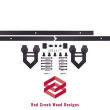 Load image into Gallery viewer, V Shaped Barn Door Hardware - Single Door - Top Mount Hangers - 6.6 ft Track