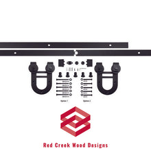 Load image into Gallery viewer, U Shaped Barn Door Hardware - Single Door - Top Mount Hangers - 6.6 ft Track