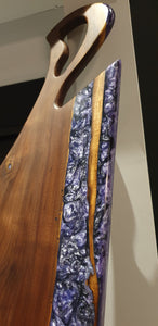 CH225 - 37.5" x 16.25" Black Walnut with Purple pearl and black Epoxy Charcuterie Board / Serving Tray