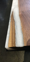 Load image into Gallery viewer, CH229 - 23.75&quot; x 10&quot; Live Edge Black Walnut with Pearl Epoxy Charcuterie Board / Serving Tray
