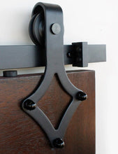 Load image into Gallery viewer, Barn Door Hardware - Double Door - Diamond Shaped Hangers - 13 ft Track
