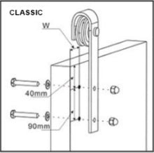 Load image into Gallery viewer, Mini Barn Door Hardware - Single Door - J Shaped Hangers - 60 inch Track
