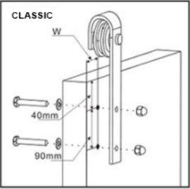 Mini Barn Door Hardware - Single Door - J Shaped Hangers - 60 inch Track