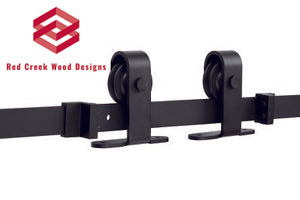 Barn Door Hardware - Single Door - Top Mount Hangers - 8 ft Track